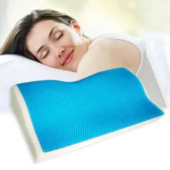 

Silicone Gel Memory Foam Pillow Summer Ice Cooling Pillow Neck Comfort Orthopedic Pillow With Mesh Pillowcase 50x30cm Dropship