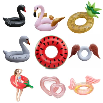 

Large size 120 Swimming Ring Inflatable Transparent sequins Pool Float women adult Swim Circle Water Inflatable bouee gonflable