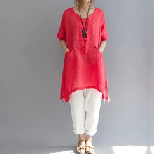 2018 Long Women Shirt Cotton Linen short sleeve Asymmetric Loose Oversized Women B Pockets Tunic Tops Plus Size White L-6XL 2018 Long Women Shirt Cotton Linen short sleeve Asymmetric Loose Oversized Women B Pockets Tunic Tops Plus Size White L-6XL