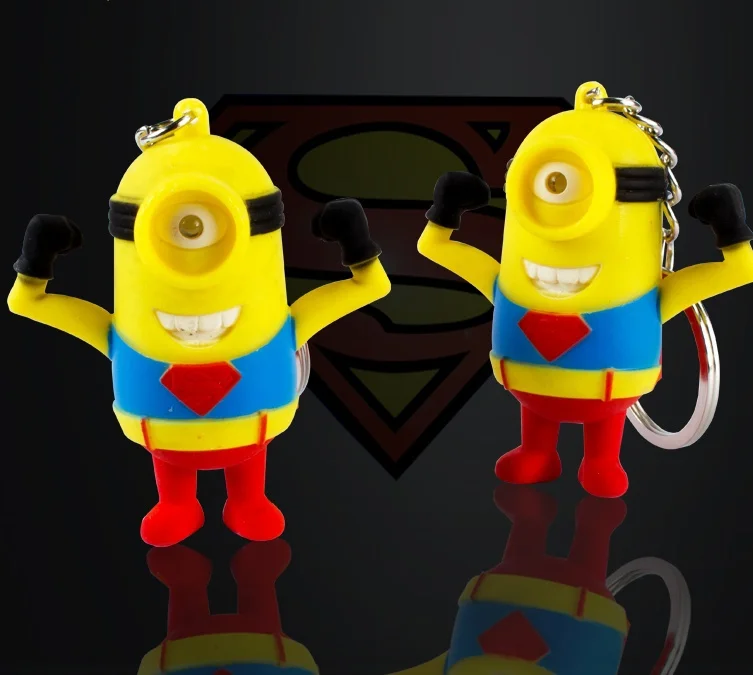 Cute Minions Keychains with LED and Sound Minion K...