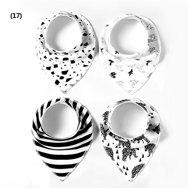 

4pcs/Lot Kids Feedings Saliva Towels Baby Cotton Bibs Toddler Children Bandana Burp Cloth For Infant Girls Boys Scarf Wholesale