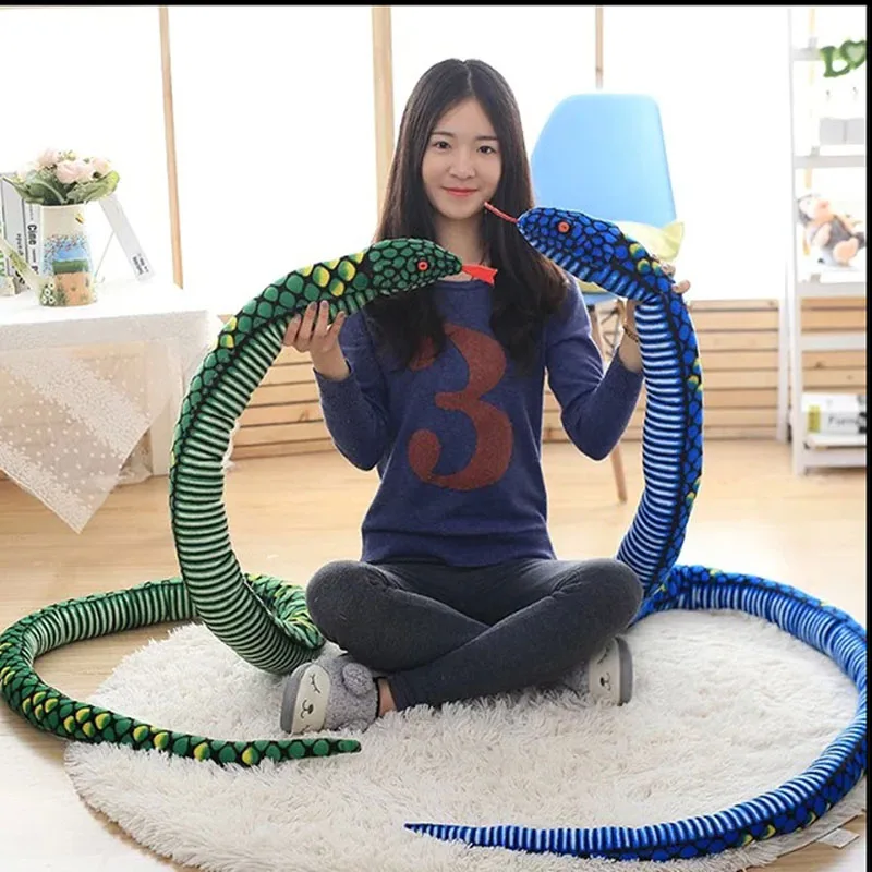 

1PC 280CM Simulation Plush toys Giant Snake animals python Cloth Toy Soft Stuffed Dolls Bithday Christmas party Gifts baby Funny