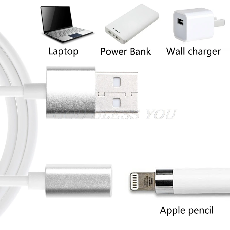 

Metal USB To 8Pin Female Charge Cable Charger For 9.7 10.5 12.9 iPad Pro Pencil