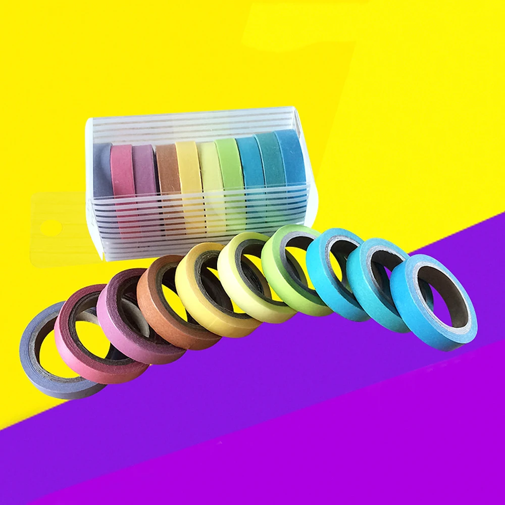 Fresh and lovely Candy rainbow DIY Adhesive tape Tear Japanese and Paper Tape by Hand Tape Scrapbooking Sticker School Supplies (6)