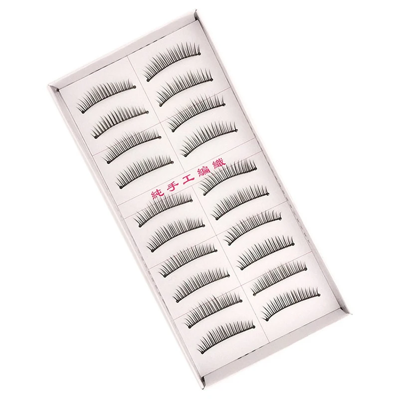 10 pairs of pure handmade false eyelash cotton stalk natural beauty simulation grafting thick eye tail elongated eyelashes #06 (6)