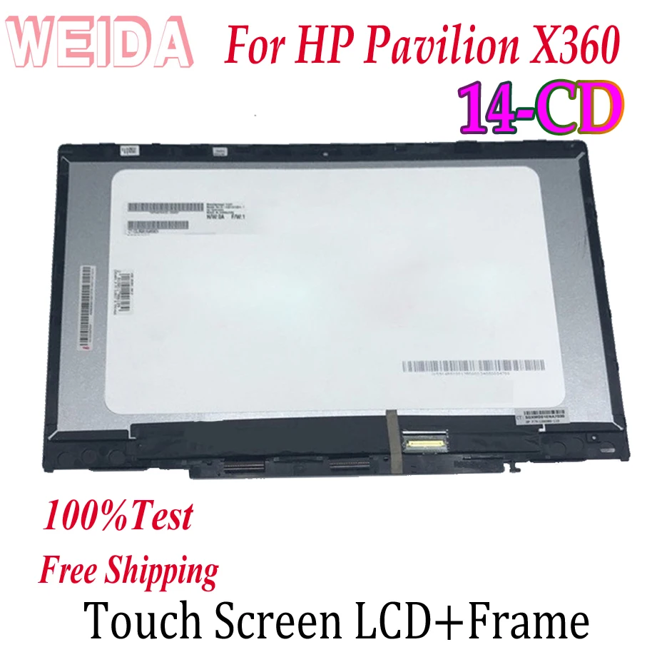 ЖК-дисплей AAA + 14 "для ноутбуков HP Pavilion X360 14-CD 14 CD 14M-CD, сенсорный экран, ЖК-дисплей с дигитайзером в сборе 1366*768 1920*1080