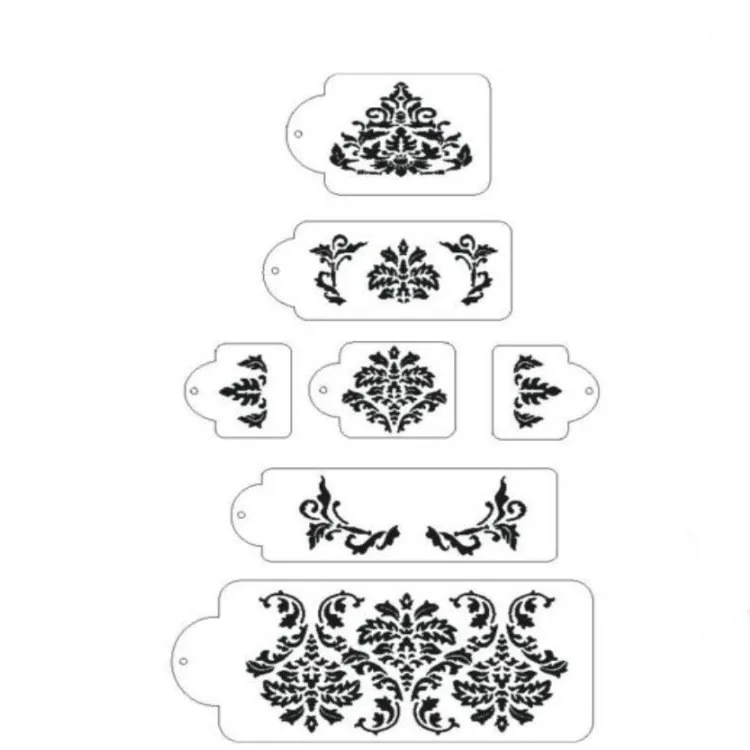 Формы для выпечки Кондитерские инструменты кружева трафарет торт сторона Трафарет Шаблон украшения границы индийский торт украшения инструменты - Цвет: 7 pieces