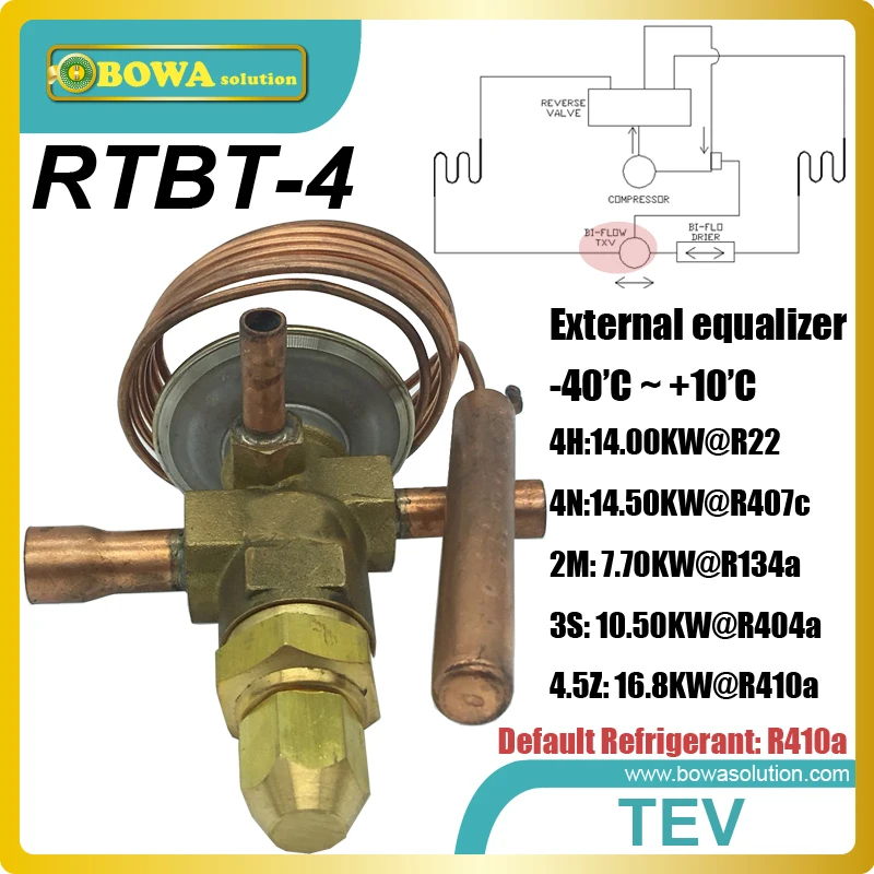 RTBT 4 Bi flow solder connection thermostatic expansion valve (5TR) is
