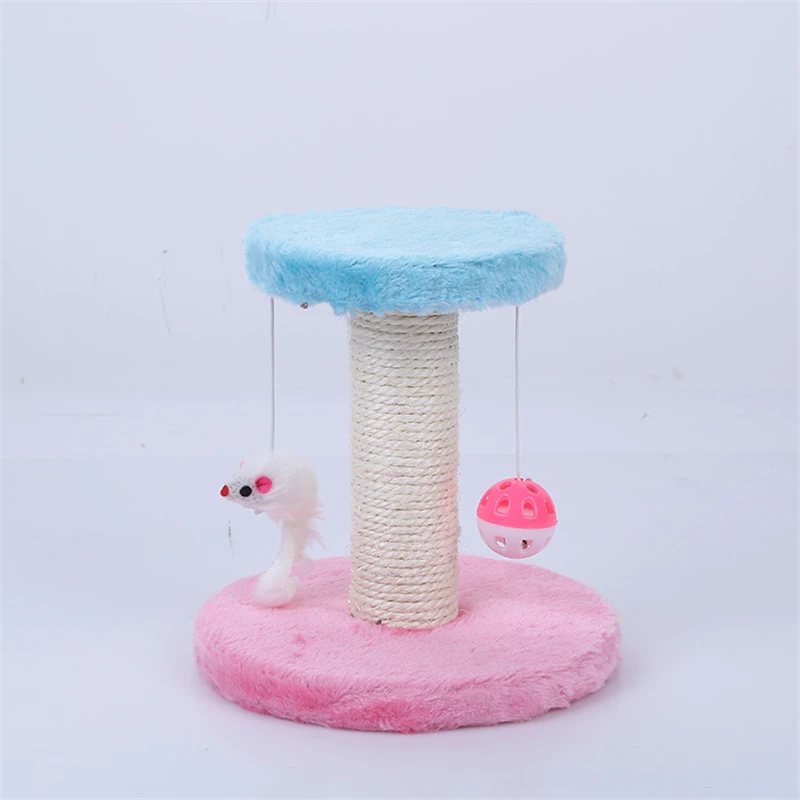 Us 18 92 24 Off Fast Delivery Cat Scratching Post Toy Cat Tree Pink Blue Swinging Ball Cat Scratchers Shake Sisal Rope Kitten Climbing Frames In