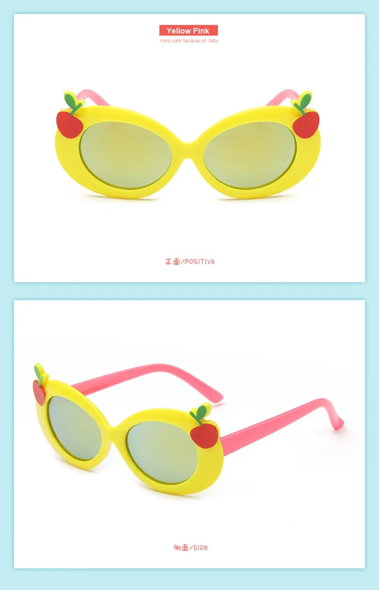 Лаура Фея, модные стильные детские солнечные очки для мальчиков и девочек, вишневые украшения, милая рамка, UV400 защита, детские солнцезащитные очки, новинка года