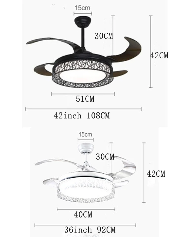 Потолочный вентилятор лампы дистанционного Управление 36/42 дюймов Обеденная Спальня жизни вентилятор лампы Потолочный Вентилятор Освещение Luminaria дома