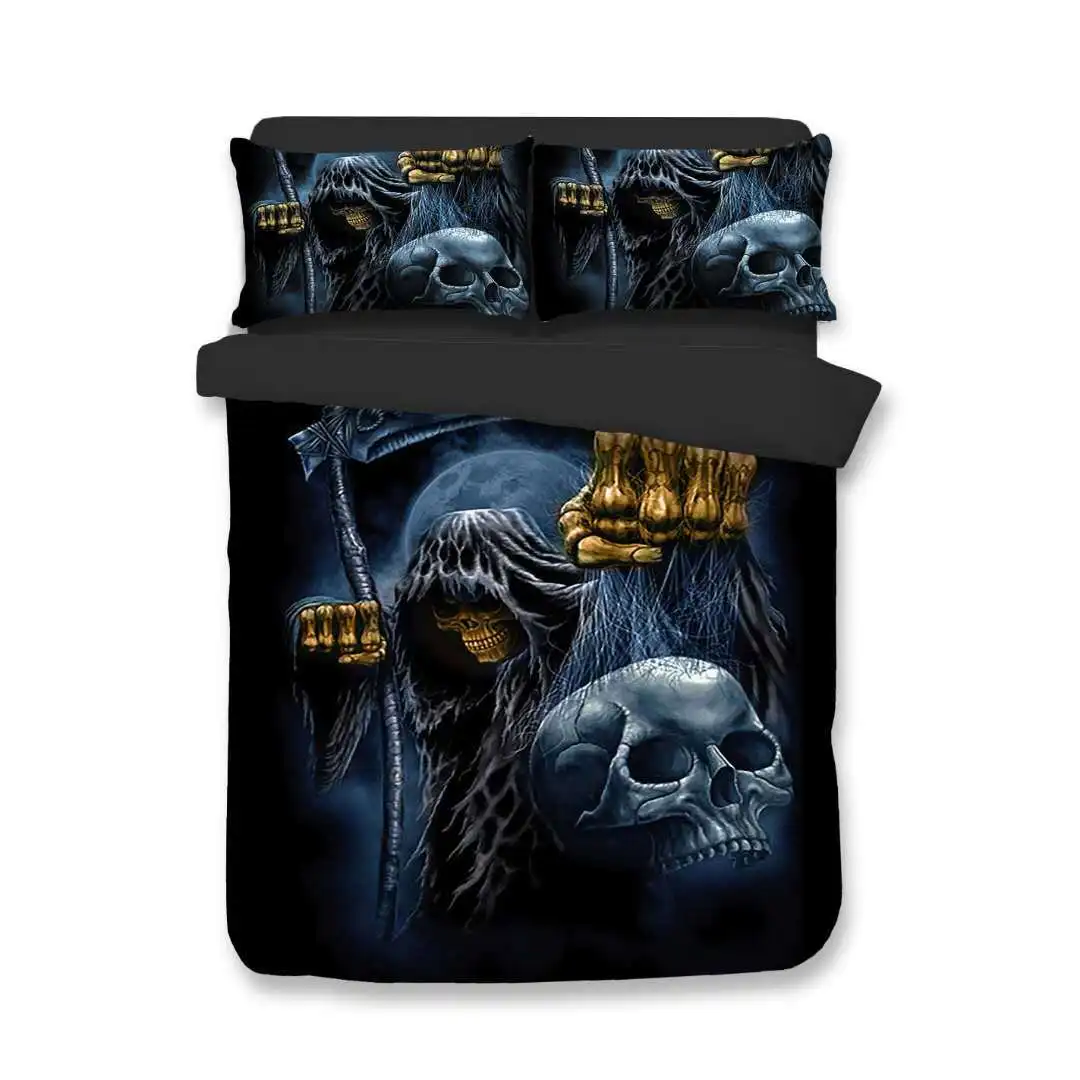 

Duvet Cover European American Embrace Death skull Knight wizard 2pcs/3pcs Family student dormitory Quilt cover pillowcase