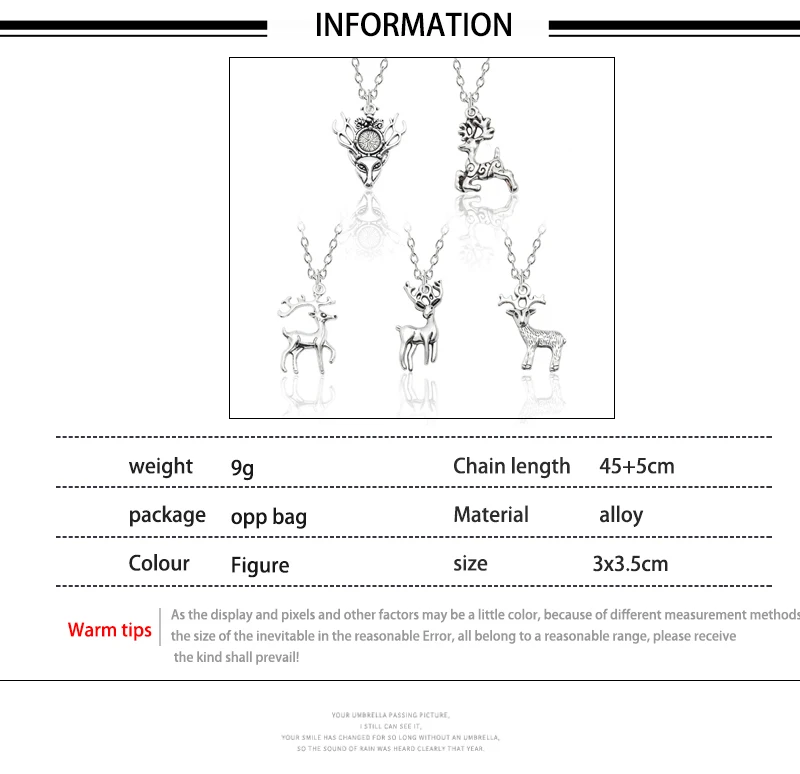 Модное милое рождественское ожерелье «Олень» с животными для женщин, винтажное серебряное ожерелье для мужчин и женщин с металлической подвеской в виде животных, ювелирное украшение, подарок