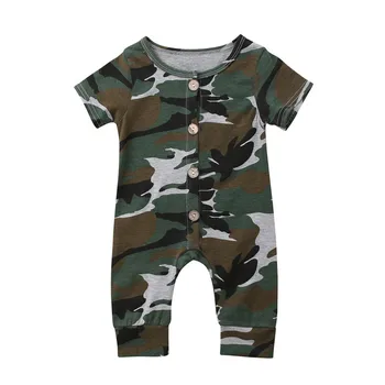 

baby boy bodysuits short sleeve camouflage one-pieces baby boy summer clothes ropa bebe new born button casual playsuit outwear