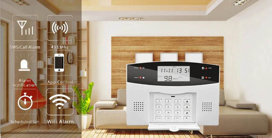 Беспроводная и Проводная система сигнализации Sgooway Wi Fi GSM PSTN детекторы релейный