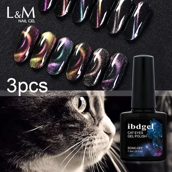 

3 pcs ibdgel 5D Magic Chameleon Cat Eyes Gel Nail Polish DIY Pattern UV LED Nail gel Varnish