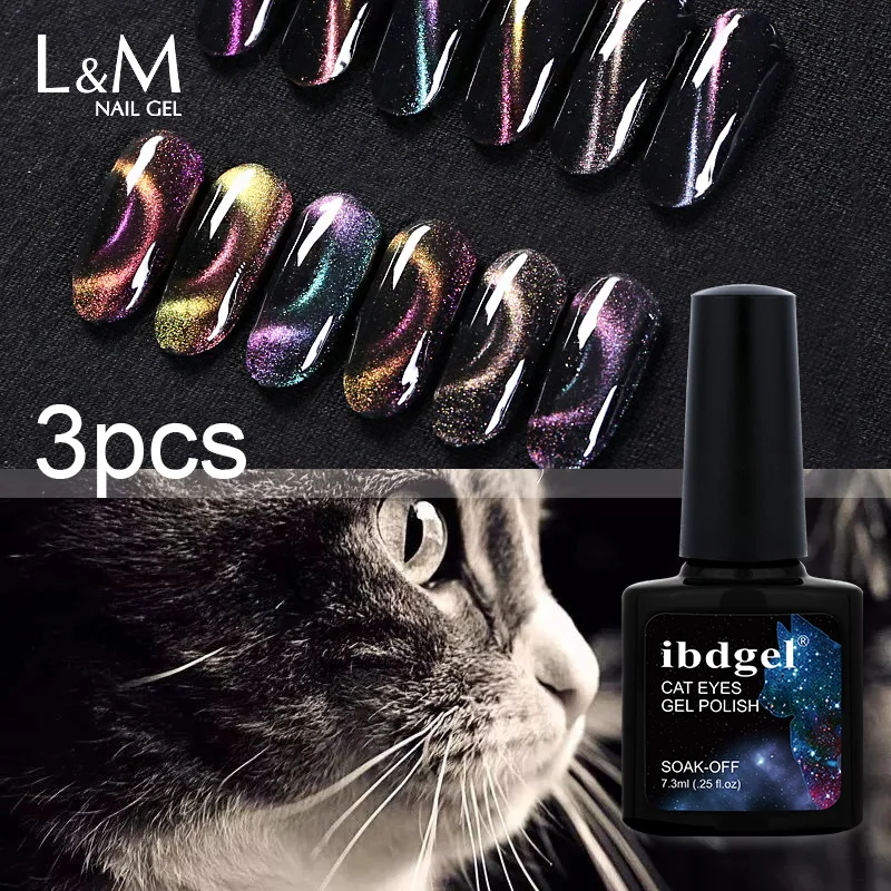 Buy 3pc ibdgel 5D Magic Chameleon Cat Eyes Gel Nail