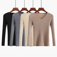 Autumn new Fashion women sweater elegant female thin V neck sweaters women slim long sleeve Knitted Pullovers tight sweater D232 Autumn new Fashion women sweater elegant female thin V neck sweaters women slim long sleeve Knitted Pullovers tight sweater D232