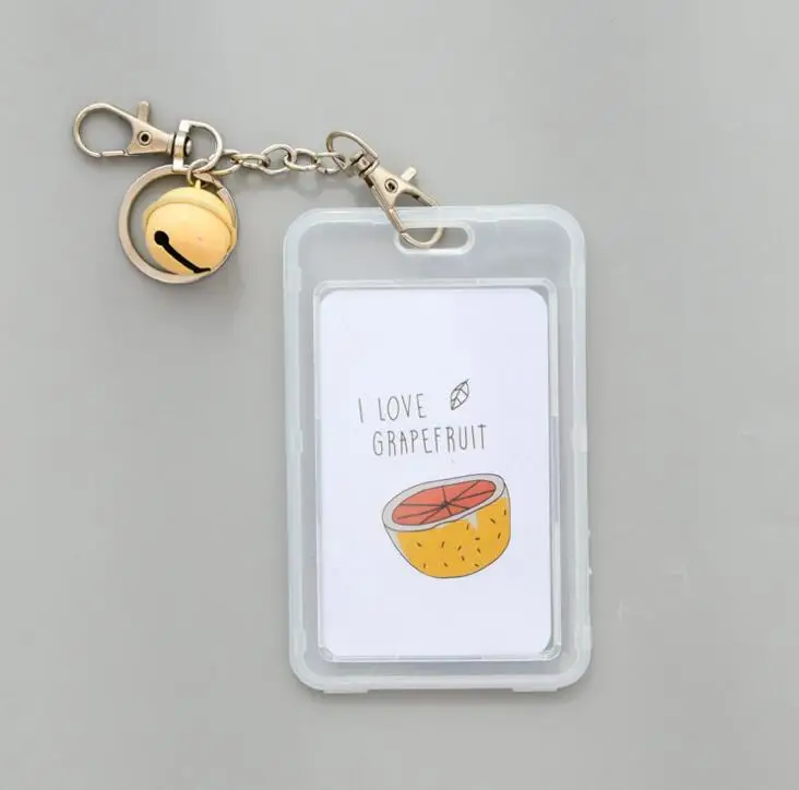 

Cartoon Cute Credit Card Holder Key Chain Sleeve Set Casual Unisex Bus Card Bag With Keyring