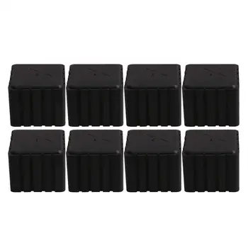 

40x40mm Inner Black Square Furniture Chair Table Leg Foot Rubber Covers Floor Protectors Cap Pack of 8