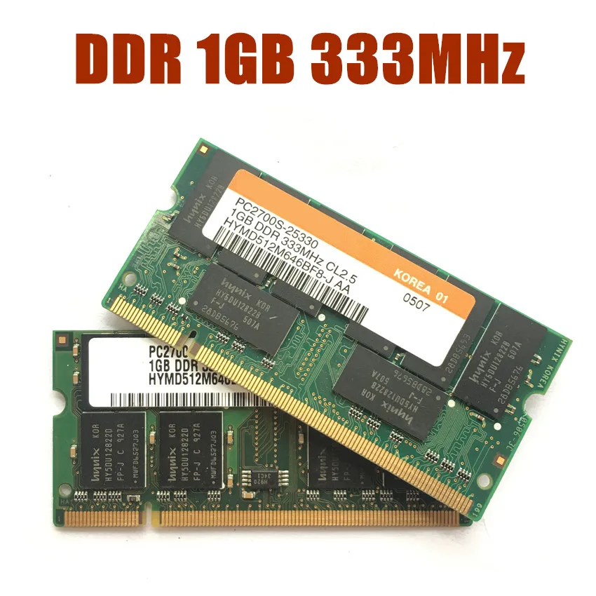 Kcmsywjr DDR DDR1 1 Гб 2 Гб 333 МГц PC-2700S 1G ноутбук памяти Оперативная память SODIMM 333 оперативной памяти для подходит для Intel, подходит для AMD PC2700S Hynix Чипсет