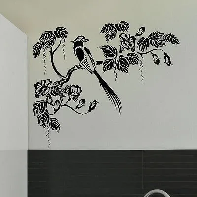 Free-shiping-Oriental-Style-Tree-With-Bird-decor-sticker-Wall-Sticker-Bird-Wall-Transfer-Vinyl-Art