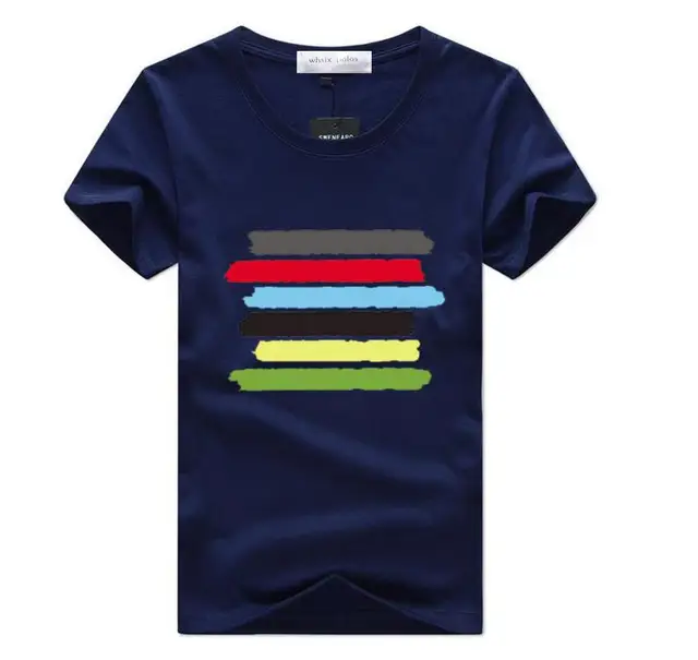 2019 T Shirt Men Simple Creative Design Line Cross Print Cotton T