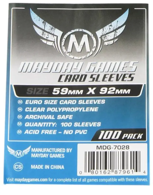 2 Packs/lot Mayday Card Game Sleeve for 59*92mm Card Protector 100