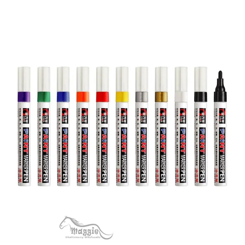 10 Assorted Colors/Pack Paint Marker Pen Permanent Marker Art Marker
