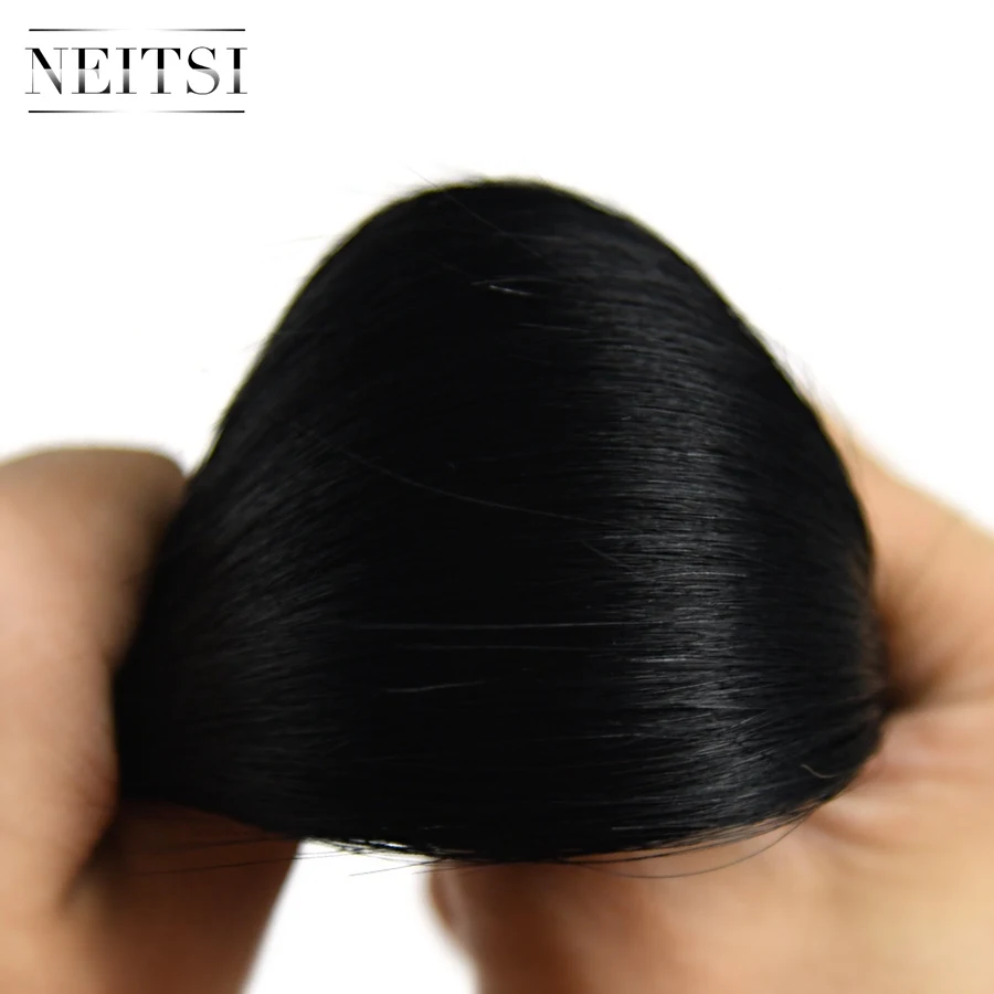Neitsi Pre Bonded Nail U Tip Machine Made Remy Human Fusion Hair Extensions Straight Keratin Capsules 12" 0.5g/s