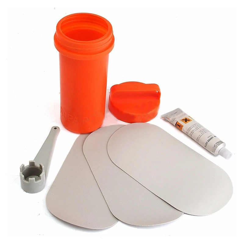 

Inflatable Boat Repair Kit 3X PVC Patch 1X 30g Glue And 1X Wrench 1X Container