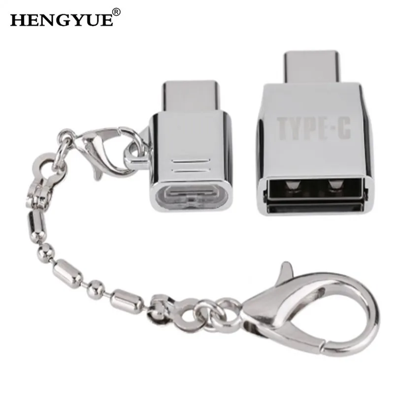 

Metal Key chain Type-C Adapter Kits Micro USB To Type C & USB To Type-C OTG Converter Data Sync Charging Adapter For Samsung