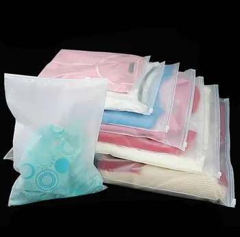 

50 Pcs/ Lot translucent travel pouch Luggage storage bag clothing bag sealing bag underwear Reusable Travel accessories