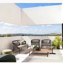 Новое прибытие Всепогодная уличная мебель современный диван наборы отель балкон ротанга диван