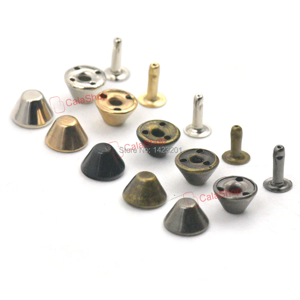 50 Pcs / Lot 8mm 10mm 12mm Bucket Rivet Spike Stud Rapid Rivets For Biker Rapid Punk Rock Bag
