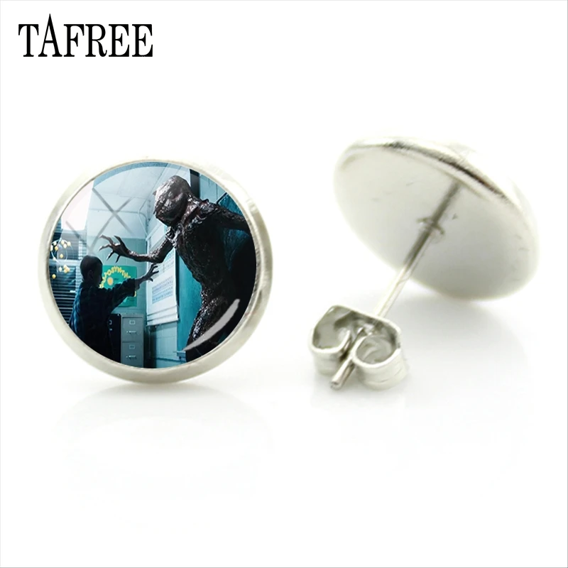 TAFREE Fashion Jewelry American Thriller TV Series Stranger Things Sliver Stud Earrings Women Party Decorations Earrings QF118