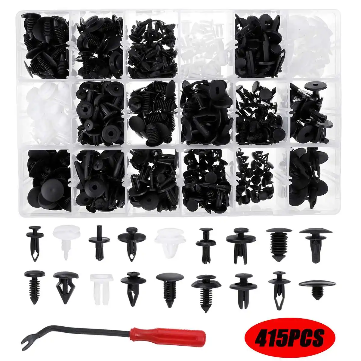 

415Pcs Car Fastener Clips Push Pin Rivet Retainer Trim with Removal Tool For Audi/VW/Toyota/KIA/Mazda/Ford/Peugeot/Nissan