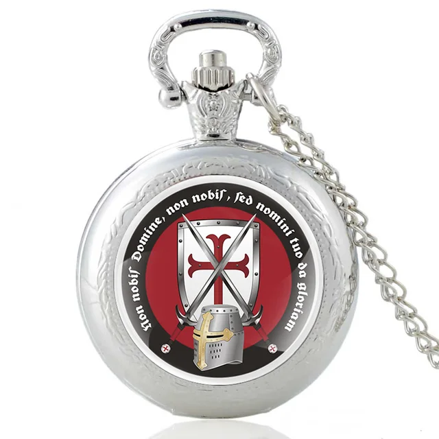 Argento Cavaliere Templare Del Quarzo Della Vigilanza Di Tasca Dell'annata Delle Argento Cavaliere Templare Del Quarzo Della Vigilanza Di Tasca Dell'annata Delle