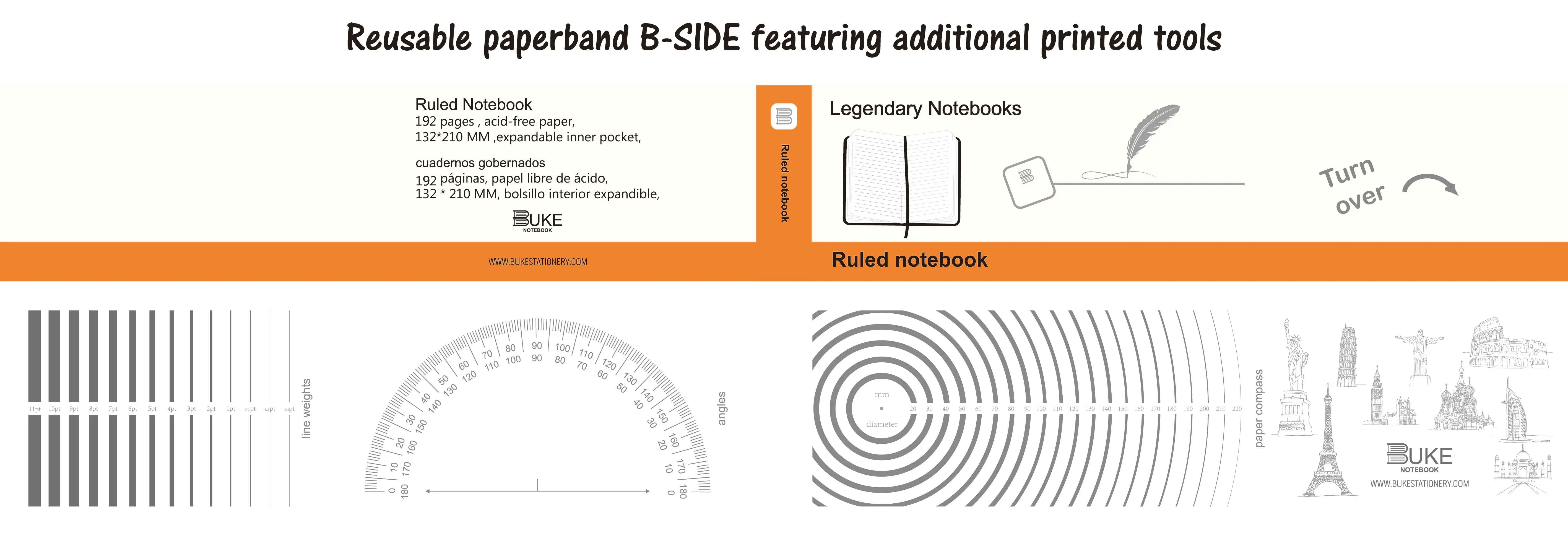 А5 классический блокнот бумага в твердом переплете BULLET JOURNAL BUJO RULED/точечный/квадратный