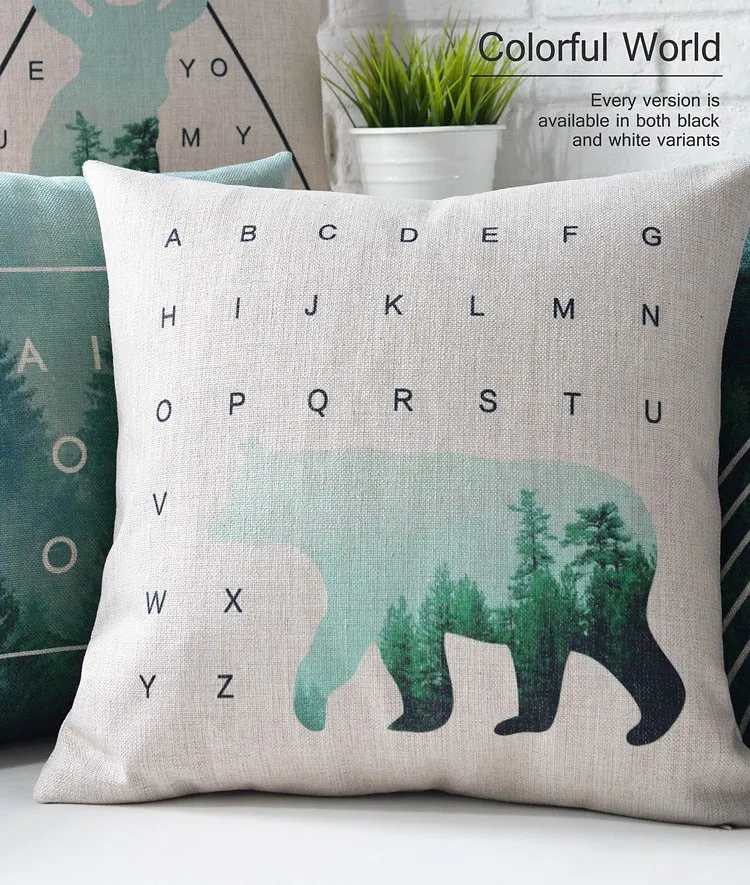 Nordic стилей лес и медведь домашний декор подушка Фламинго белье хлопок подушки Декоративные подушки броска