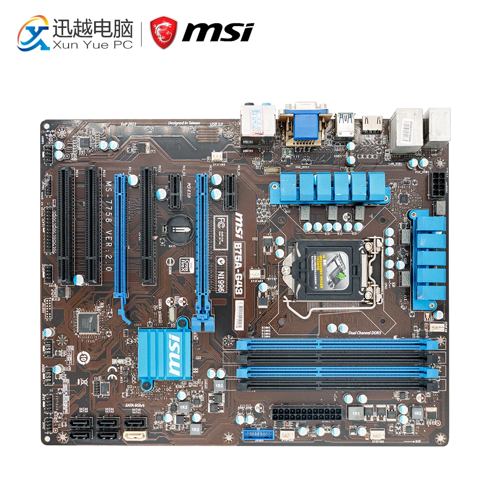 

MSI B75A-G43 Desktop Motherboard B75 Socket LGA 1155 i3 i5 i7 DDR3 32G SATA3 USB3.0 ATX