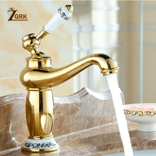 ZGRK Vintage baño de latón tipo tetera lavabo grifo antiguo fregadero de cobre grifo monomando caliente y fría SLT0521