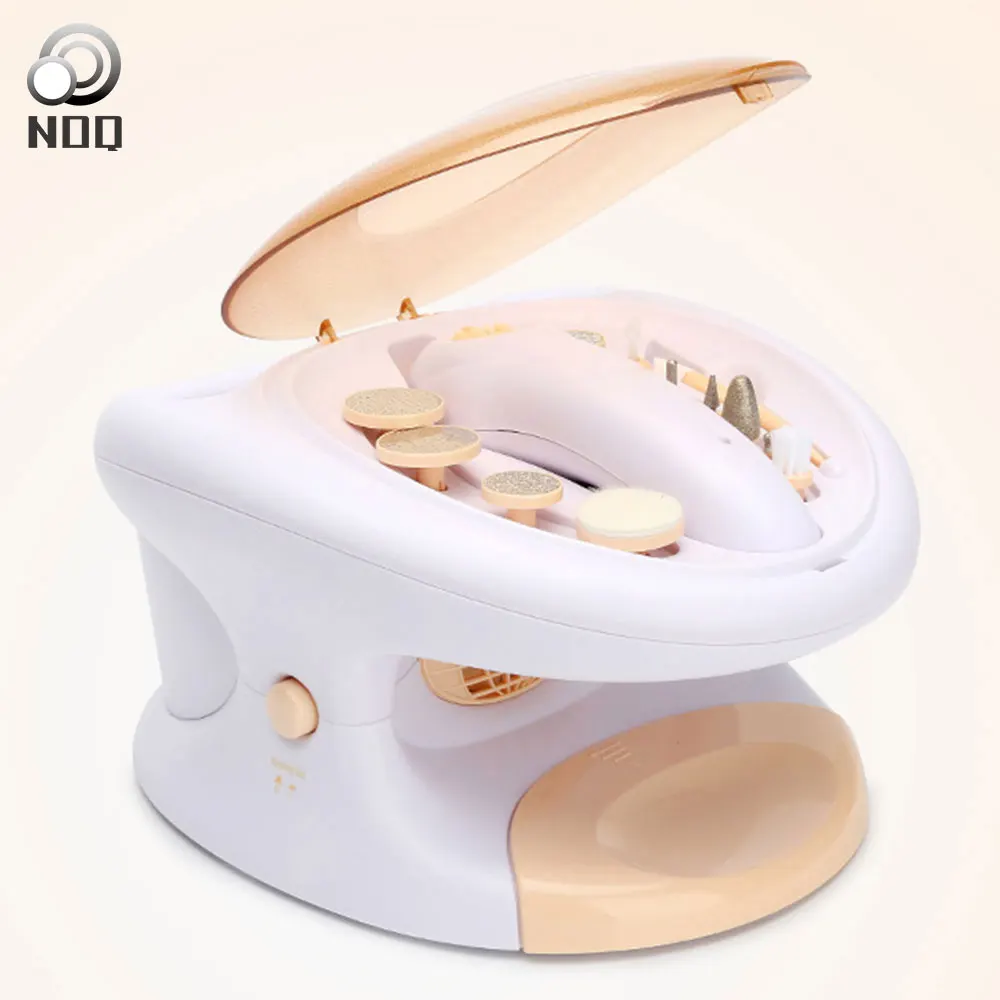 

NOQ Nail Polish For Nail Repair Electric Machine File 11 Head For Nail Art Buffer With Fan Professional Remove Dead Skin