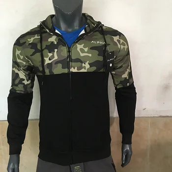 

Men running jacket Sports fitness Long sleeves Hooded Tight Gym Outdoor training Run Jogging hoodies Compressed elastic clothes