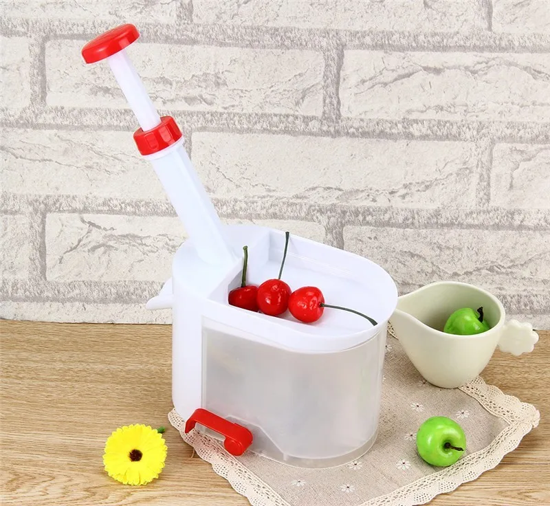 

Novelty Cherry Pitter Stone Remover Machine With Container Removal of The Bone Cherries Fruit Tools Kitchen Accessories