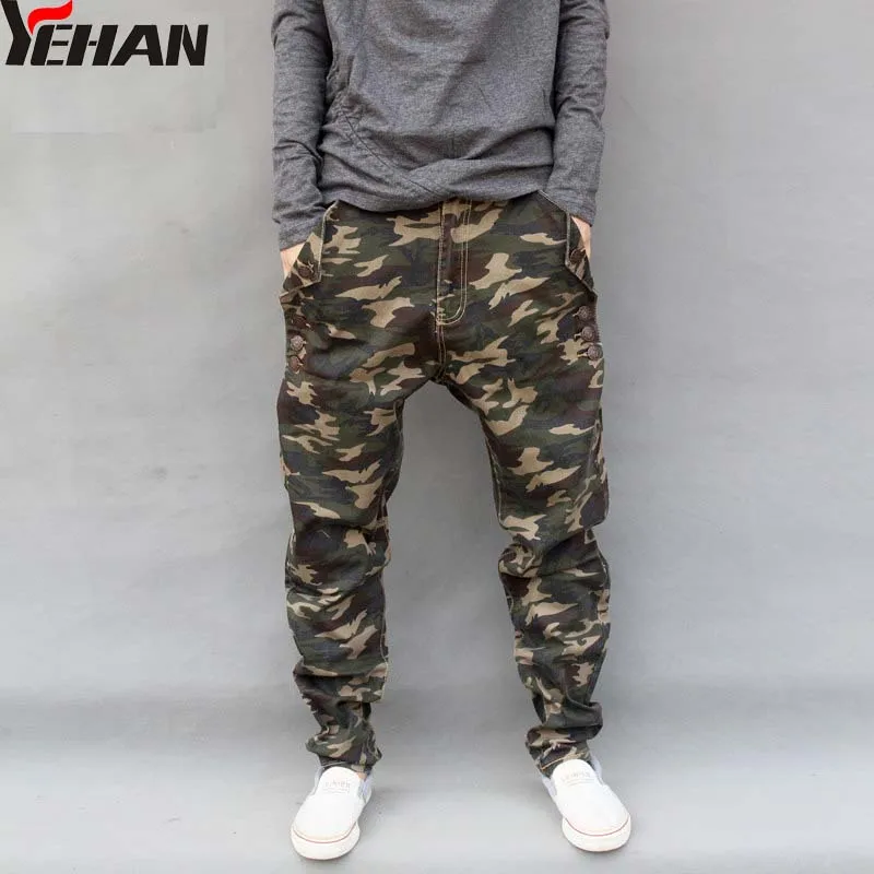Men's Fashion Casual Military Camo Jeans Plus Size Baggy Cargo Pants ...