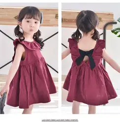 Toddler Infant Baby Girls Dress New summer Solid color Ribbons Pleated Dresses Cotton Clothing Outfits Sleeveless A-Line Casual Toddler Infant Baby Girls Dress New summer Solid color Ribbons Pleated Dresses Cotton Clothing Outfits Sleeveless A-Line Casual