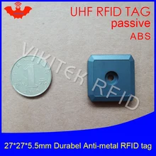 UHF RFID Анти-металлический тег 915 МГц 868 МГц Impinj M4QT EPCC1G2 6C 27*27*5,5 мм маленький квадратный прочный АБС смарт-карта пассивные RFID метки