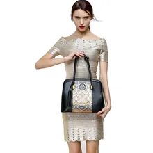 PMSIX 2016 Automne Hiver Mode Femmes En Cuir Sacs À Main Rétro Vintage Impression Grandes Dames En Cuir Fourre-Tout Sacs P120079