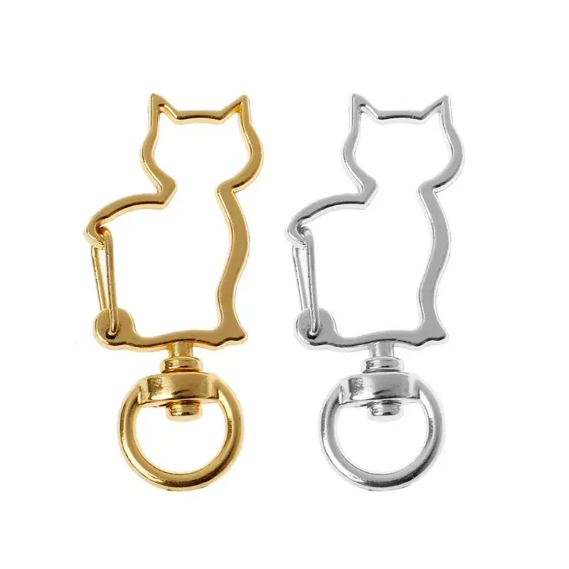10Pcs Cat Metal Swivel Clasps Lobster Snap Clasp Hook Keychain Jewelry Making